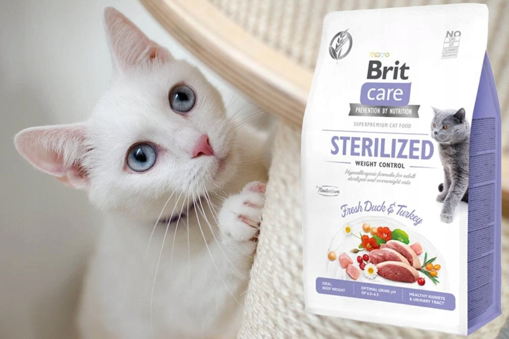 Brit Care sucha karma dla kota sterylizowanego 7 kg bezzbożowa, weight control – kaczka z indykiem