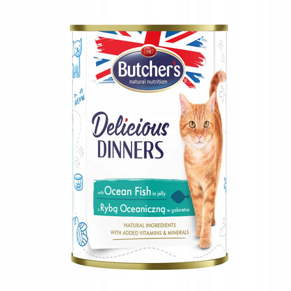 Butcher's Delicious Dinners mokra karma dla kota 24x400 g – ryba morska w galaretce