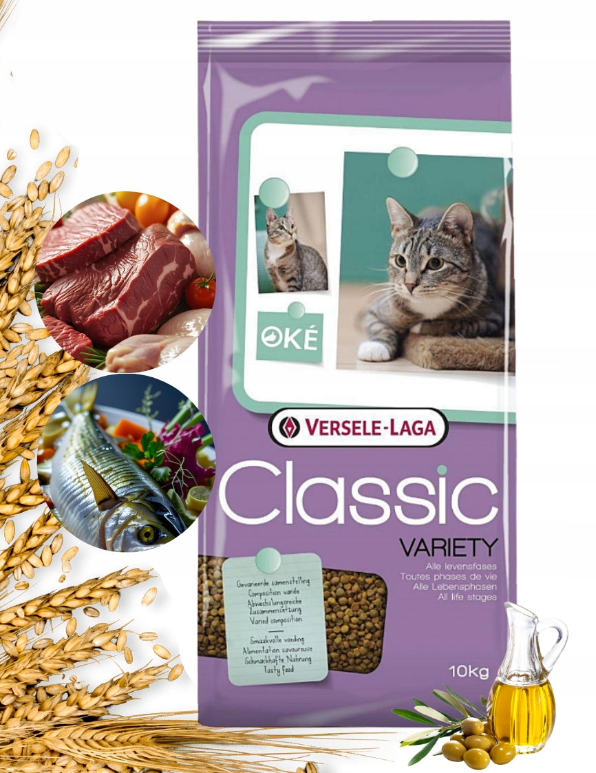 Versele-Laga Classic Cat Variety sucha karma dla kota 10 kg – dla dorosłych kotów, mix smaków