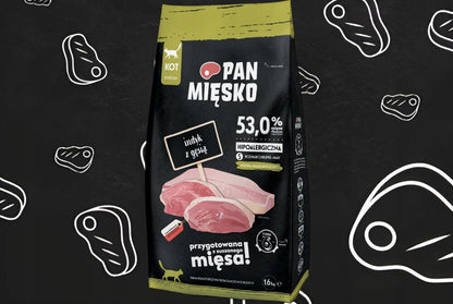 Pan Mięsko sucha karma dla kota indyk z gęsią 2 x 1,6 kg – bezzbożowa, hipoalergiczna, S