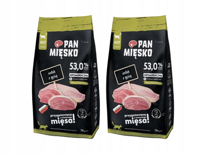 Pan Mięsko sucha karma dla kota indyk z gęsią 2 x 1,6 kg – bezzbożowa, hipoalergiczna, S