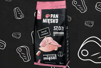 Pan Mięsko sucha karma dla kociąt bezzbożowa, kurczak z królikiem XS – 2 x 1,6 kg