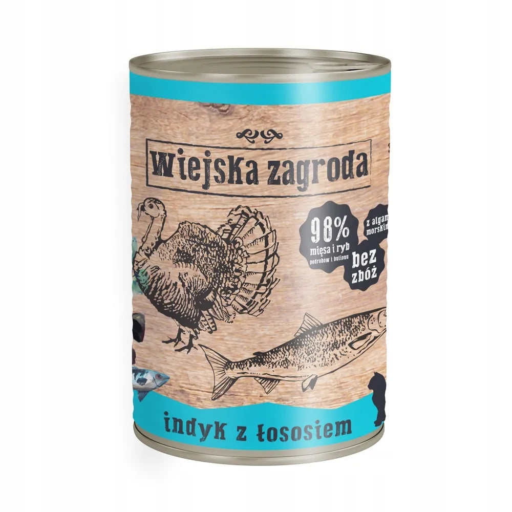 Wiejska Zagroda mokra karma dla kota bezzbożowa 12 × 400 g – mix 3 smaków