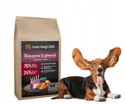 Look4dog CARE sucha karma dla psa z jeleniem i łososiem bez zbóż 12 kg – hipoalergiczna