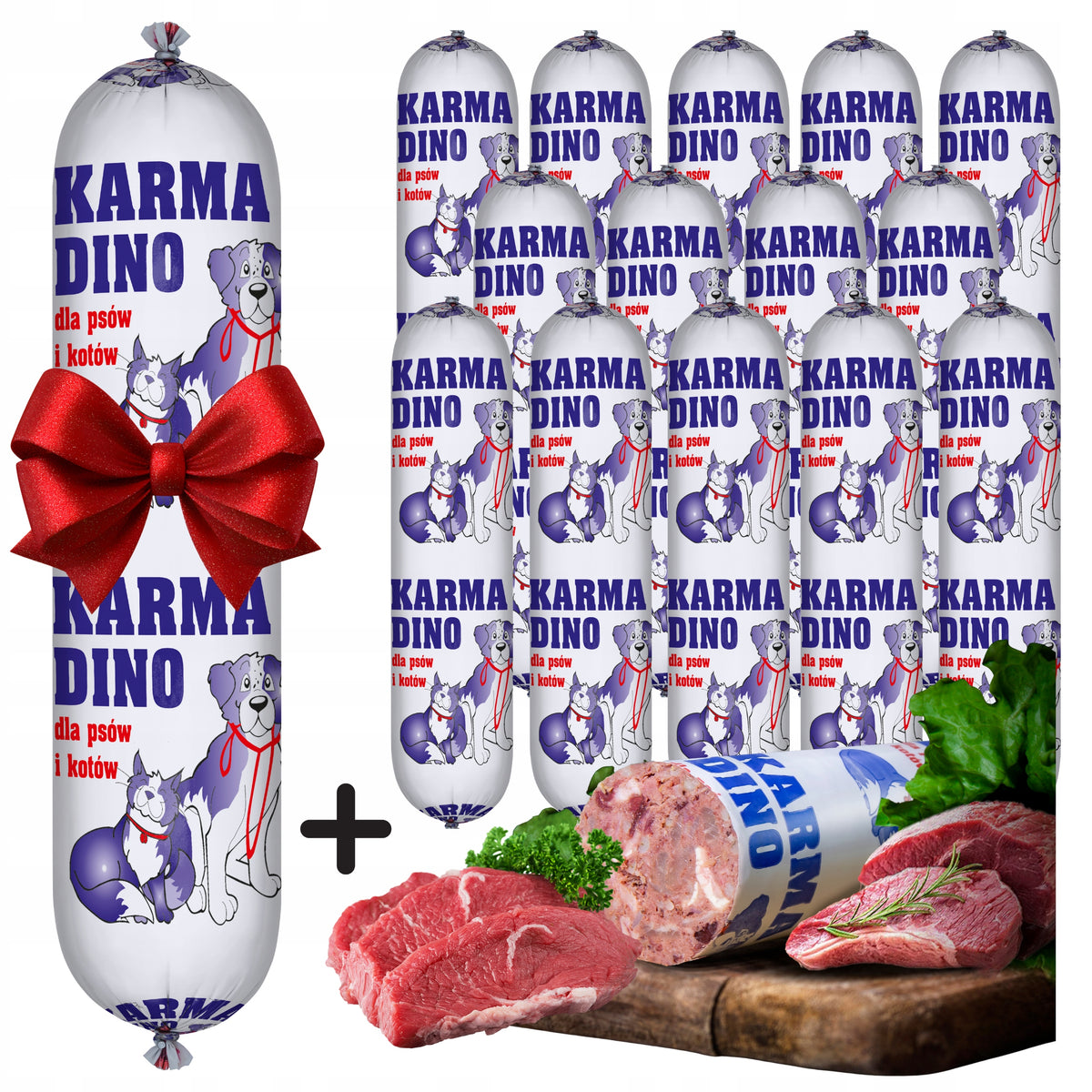 AZOR Baton DINO karma mokra dla psa 1 kg – wieprzowina, dla wszystkich ras i wieku