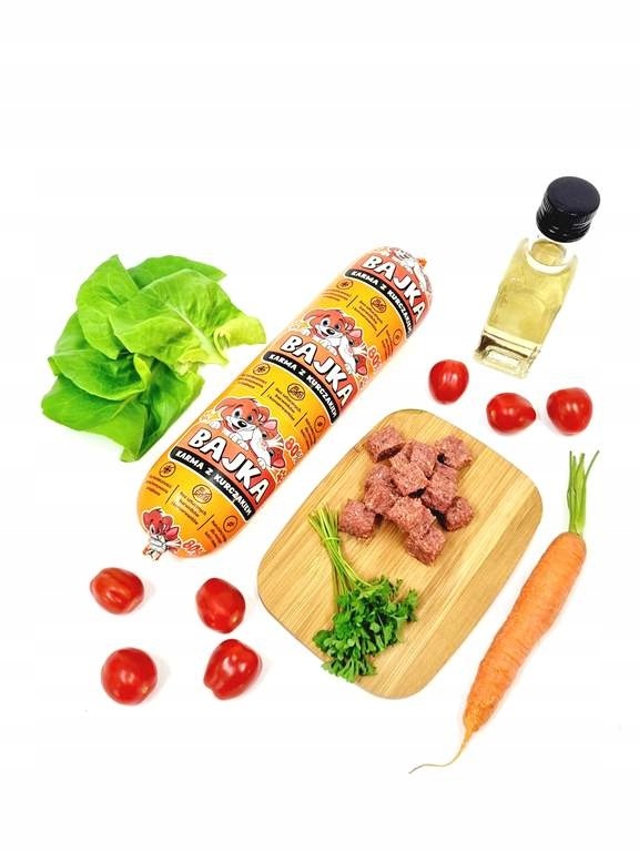 Bajka Mokra karma dla psa w batonie 1 kg, 80% i 90% mięsa, 3 smaki – zestaw 29 szt.