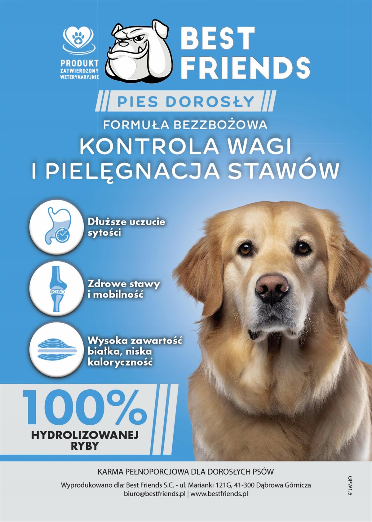 Best Friends sucha karma dla psa z nadwagą 1,5 kg bezzbożowa, na stawy – ryba