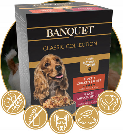 Banquet Box Classic mokra karma dla psa w saszetkach 12 × 100 g – kurczak, 2 smaki