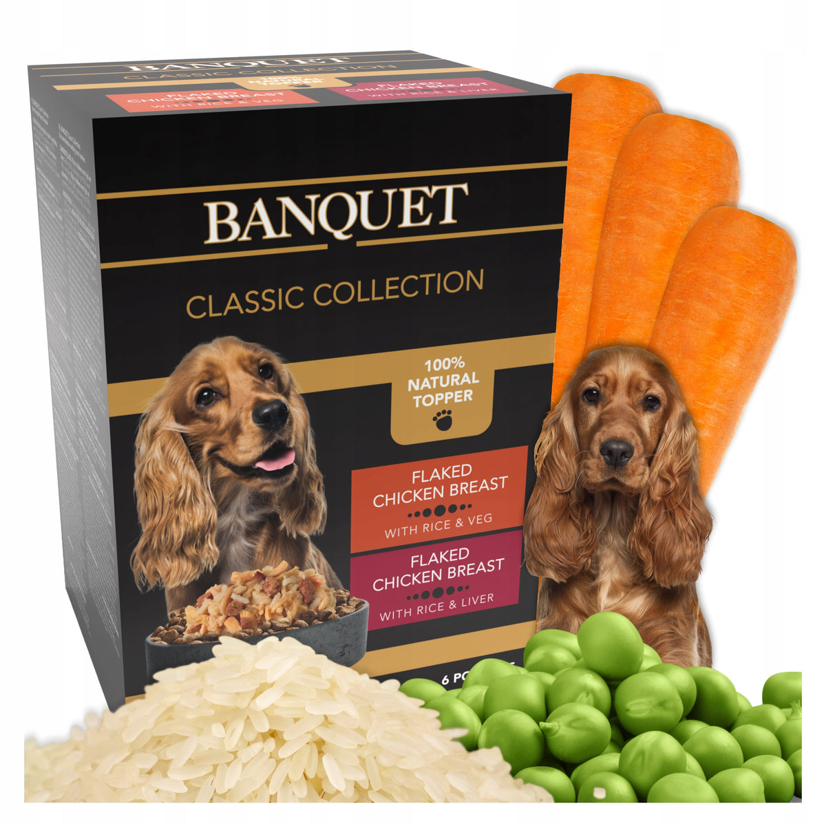 Banquet Box Classic mokra karma dla psa w saszetkach 12 × 100 g – kurczak, 2 smaki