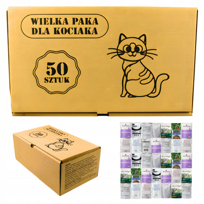 Wielka Paka karma mokra dla kota dorosłego 50 saszetek bez cukru – mix smaków
