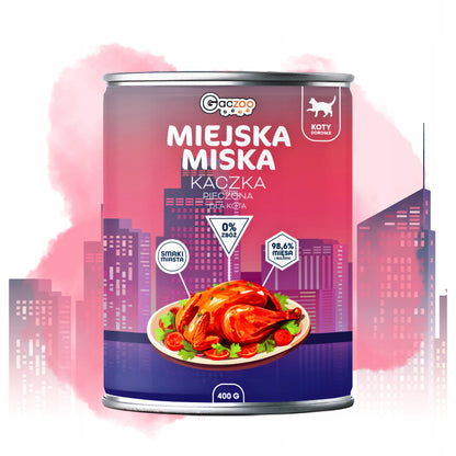 Gaczoo Miejska Miska karma mokra dla kota bezzbożowa 12 x 400 g – mix smaków