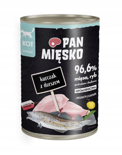 Pan Mięsko karma mokra dla kota 12 x 400 g bezzbożowa w puszkach – mix 3 smaków