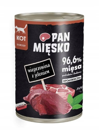 Pan Mięsko karma mokra dla kota 12 x 400 g bezzbożowa w puszkach – mix 3 smaków