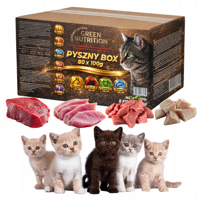 Green Nutrition Karma mokra dla kota 80x100 g – kawałki w sosie, dla dorosłych kotów, 4 smaki