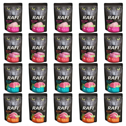 Rafi mokra karma dla kota bezzbożowa w saszetkach 40 x 100 g – mix smaków