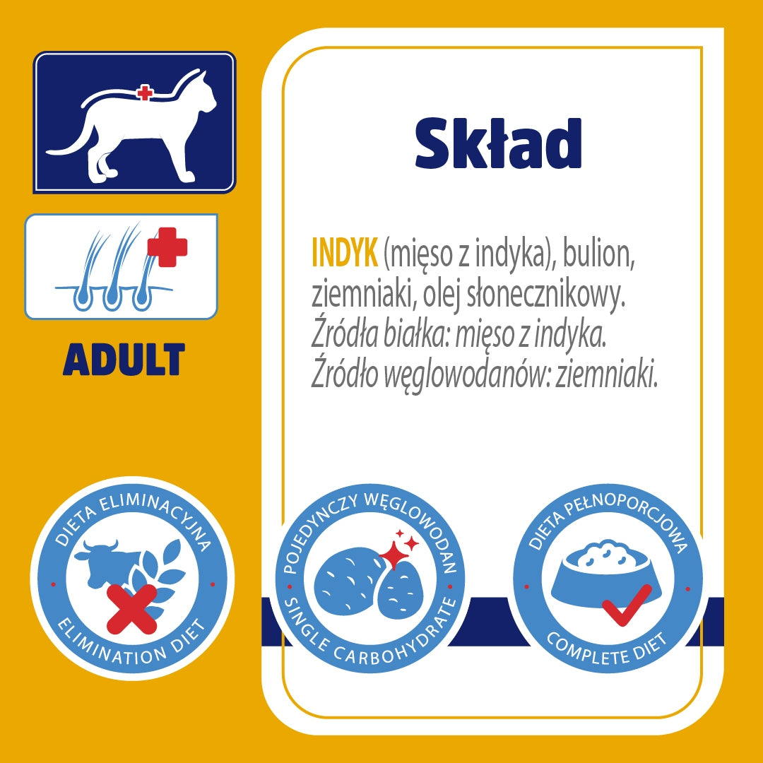Vet Response karma mokra dla kota hipoalergiczna, indyk 10 x 85 g – tacki