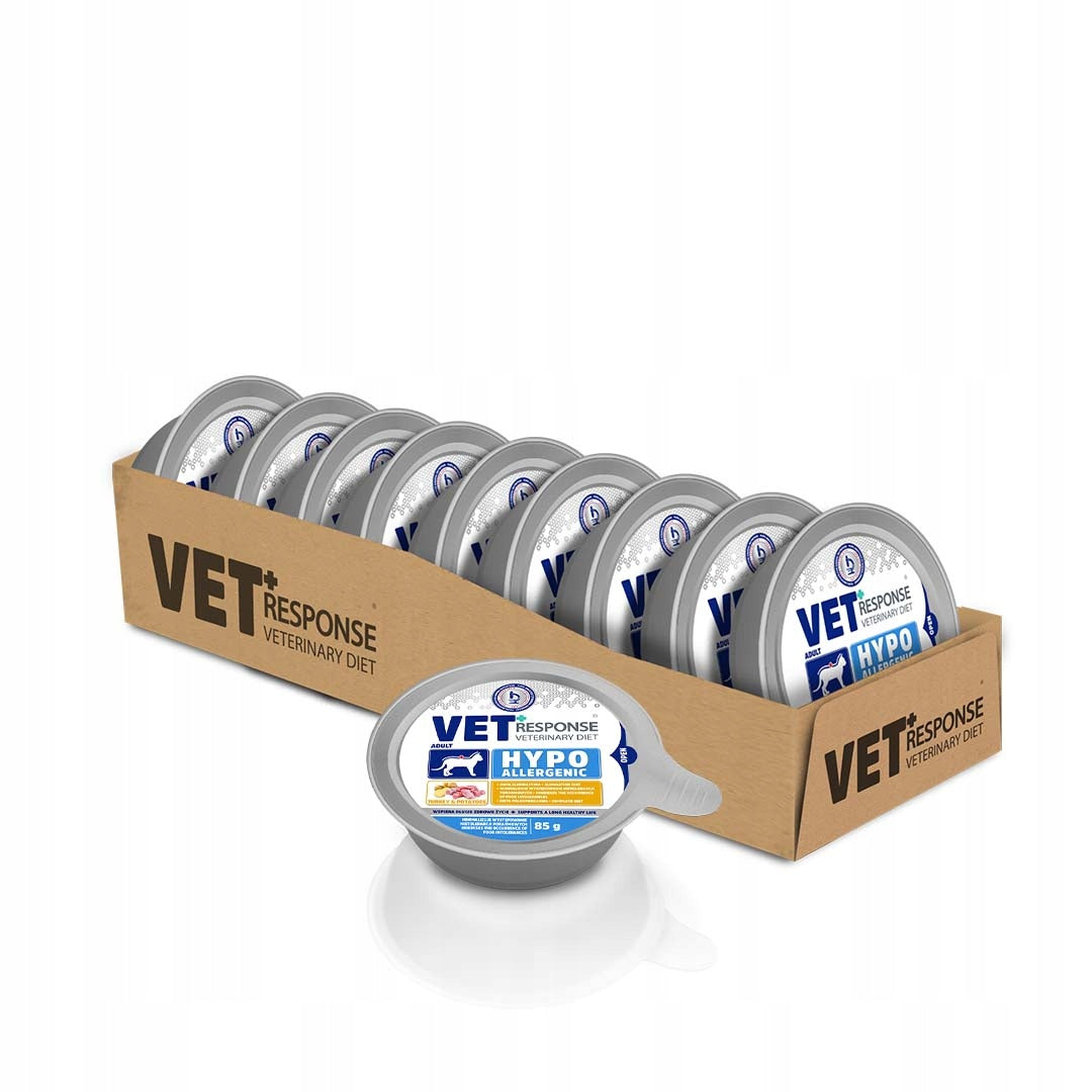 Vet Response karma mokra dla kota hipoalergiczna, indyk 10 x 85 g – tacki