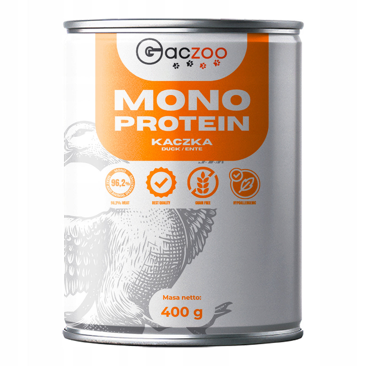 Gaczoo Mono Protein karma mokra dla psa z kaczką 6 x 400 g – monobiałkowa, hipoalergiczna