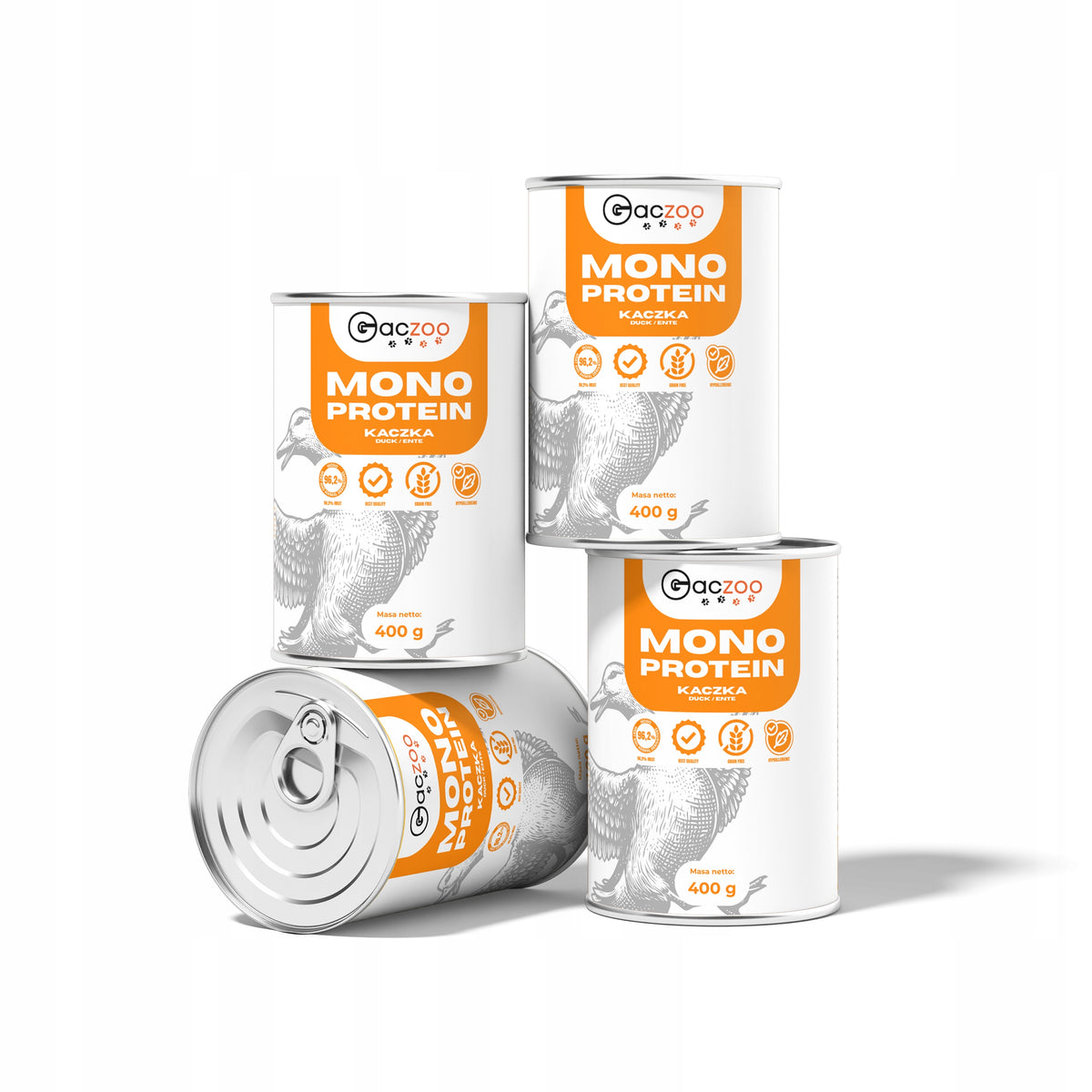 Gaczoo Mono Protein karma mokra dla psa z kaczką 6 x 400 g – monobiałkowa, hipoalergiczna