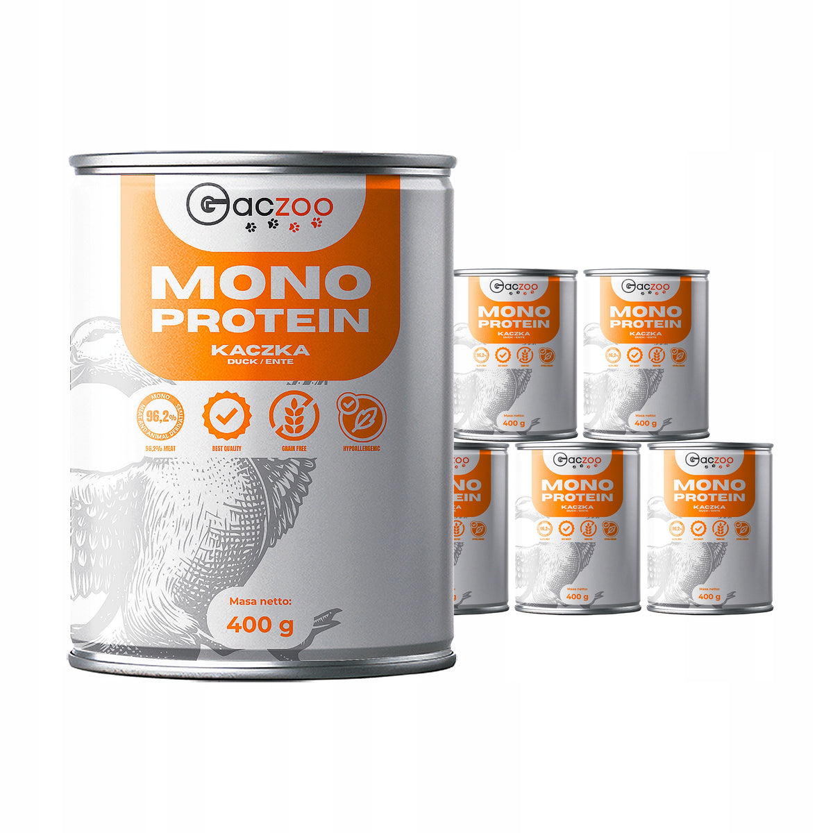 Gaczoo Mono Protein karma mokra dla psa z kaczką 6 x 400 g – monobiałkowa, hipoalergiczna