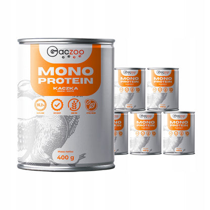 Gaczoo Mono Protein karma mokra dla psa z kaczką 6 x 400 g – monobiałkowa, hipoalergiczna