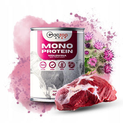 Gaczoo Mono Protein karma mokra dla psa hipoalergiczna 4 x 400 g – bez zbóż, mix smaków