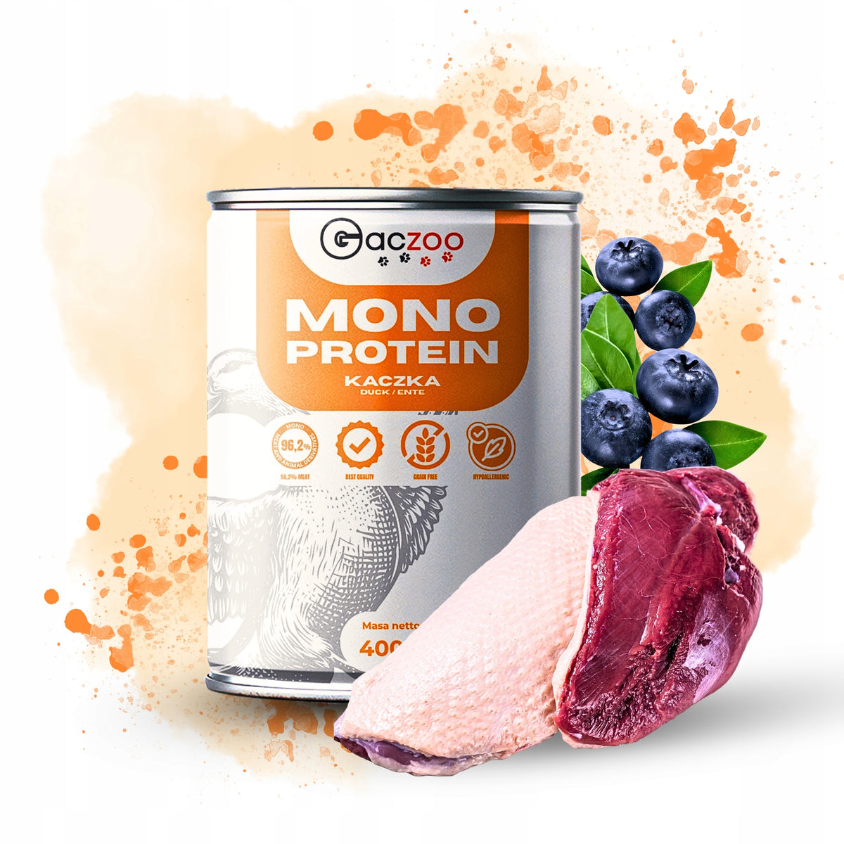Gaczoo Mono Protein karma mokra dla psa hipoalergiczna 4 x 400 g – bez zbóż, mix smaków