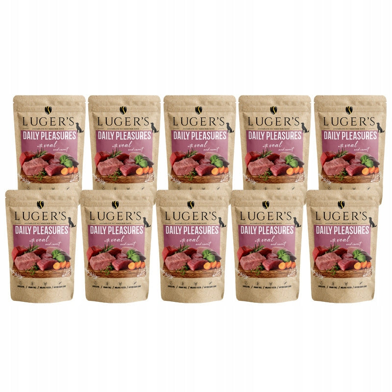 Luger's Daily Pleasures karma mokra dla psa z cielęciną 10 x 500 g – bezzbożowa