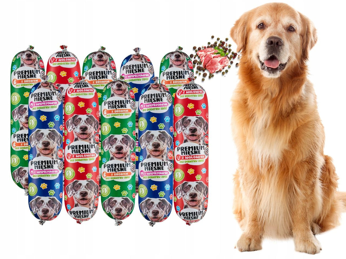Petly Karma mokra dla psa w batonie 95% mięsa, bezzbożowa – zestaw 10 x 1 kg, mix smaków