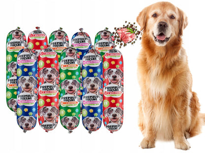 Petly Karma mokra dla psa w batonie 95% mięsa, bezzbożowa – zestaw 10 x 1 kg, mix smaków