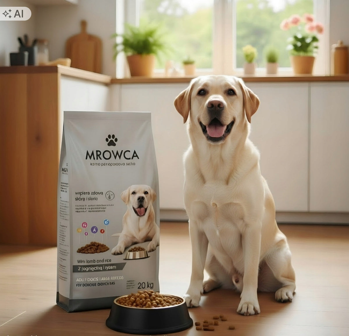 Mrowca Karma sucha dla psa rasy dużej z jagnięciną 20 kg – pełnoporcjowa, dla dorosłych