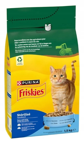 Friskies Sucha karma dla kota sterylizowanego 1,5 kg z prebiotykiem – łosoś z warzywami