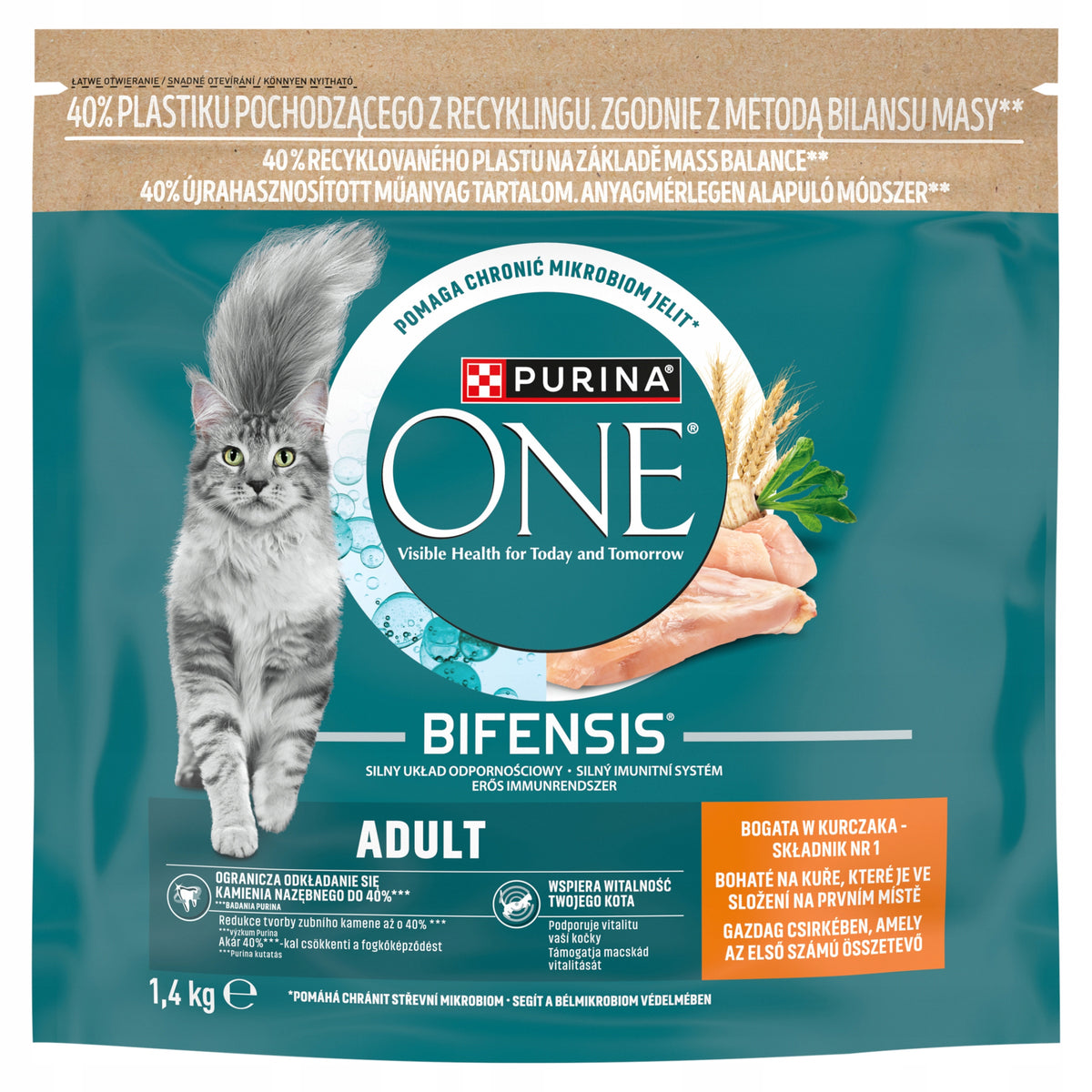 Purina One Adult Bifensis sucha karma dla kota z kurczakiem 1,4 kg – dla dorosłych kotów