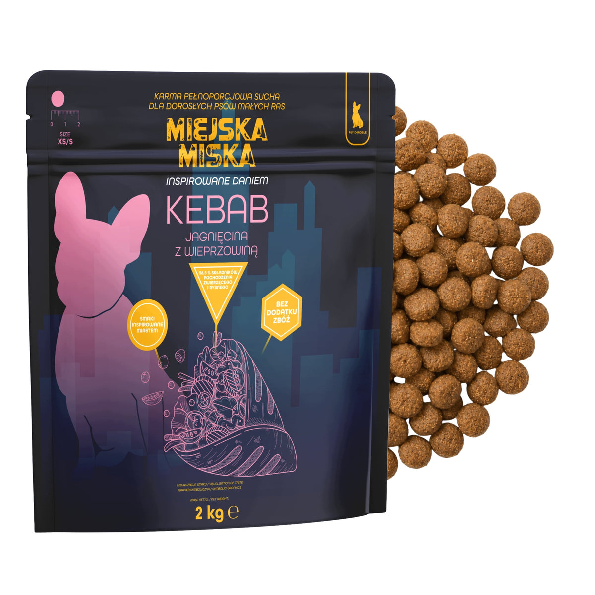 Gaczoo Miejska Miska karma sucha dla psów małych ras 2 kg bezzbożowa – jagnięcina