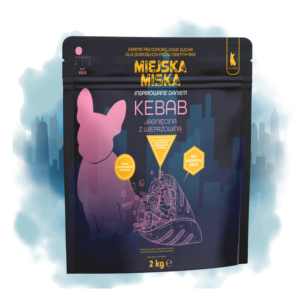 Gaczoo Miejska Miska karma sucha dla psów małych ras 2 kg bezzbożowa – jagnięcina