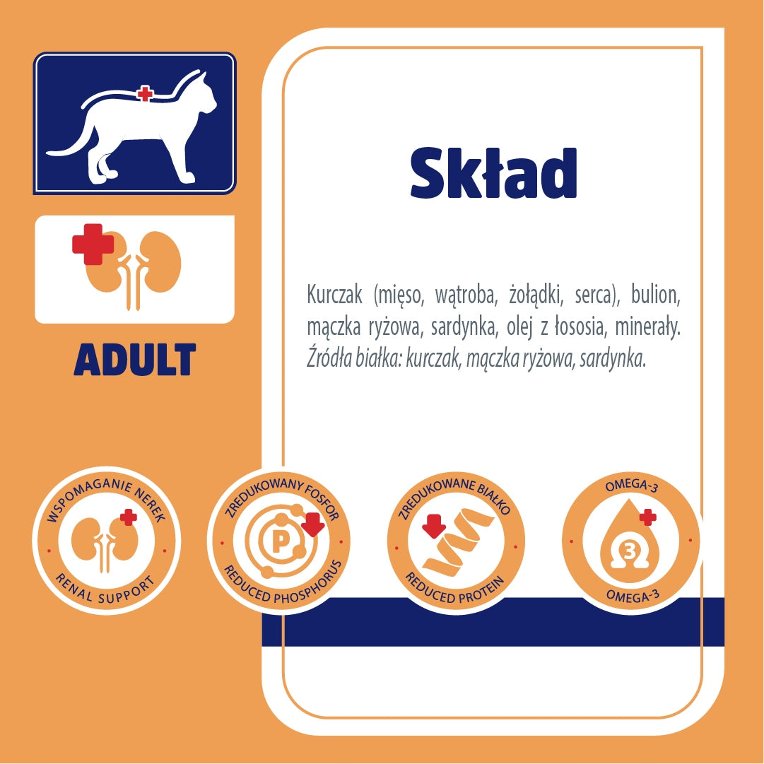 Vet Response Renal karma weterynaryjna mokra dla kota 10x85 g – na nerki, kurczak