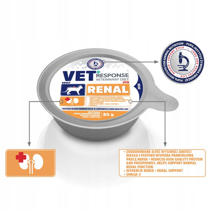 Vet Response Renal karma weterynaryjna mokra dla kota 10x85 g – na nerki, kurczak