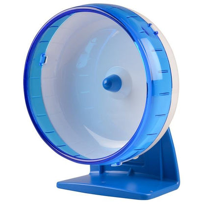 Duvo+ Cichy kołowrotek dla gryzoni 17 cm plastikowy, stojący lub wiszący M – niebieski