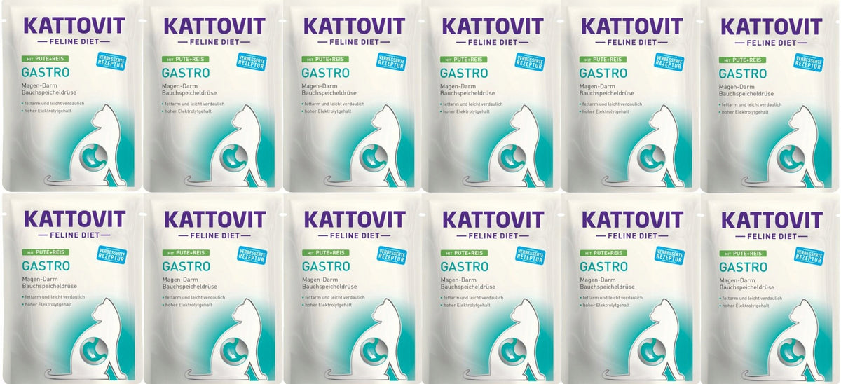 Kattovit Gastro karma weterynaryjna dla kota na żołądek i jelita 12 x 85 g – mix smaków