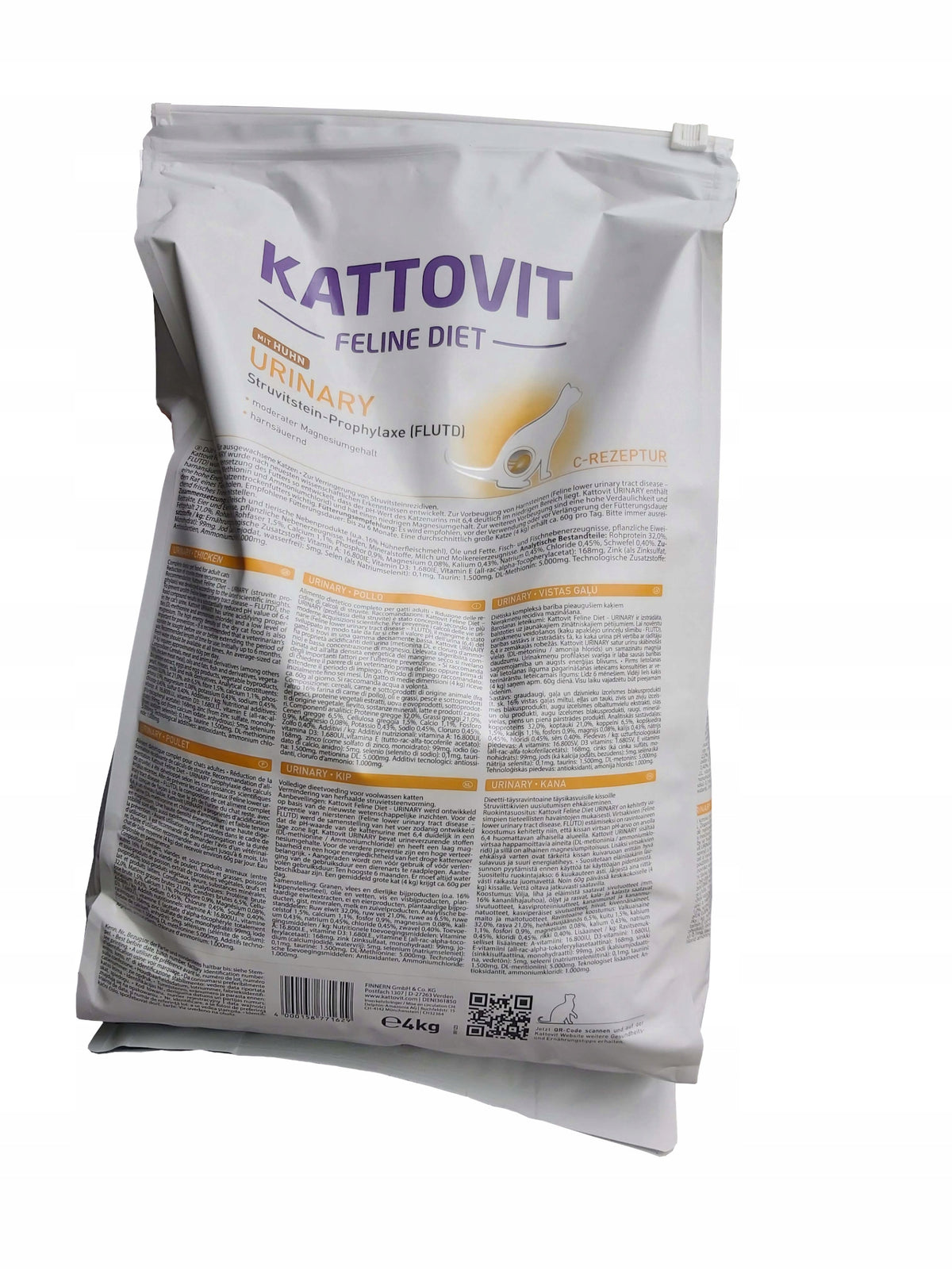 Kattovit Urinary sucha karma dla kota 4 kg z kurczakiem – na drogi moczowe, dorosłe
