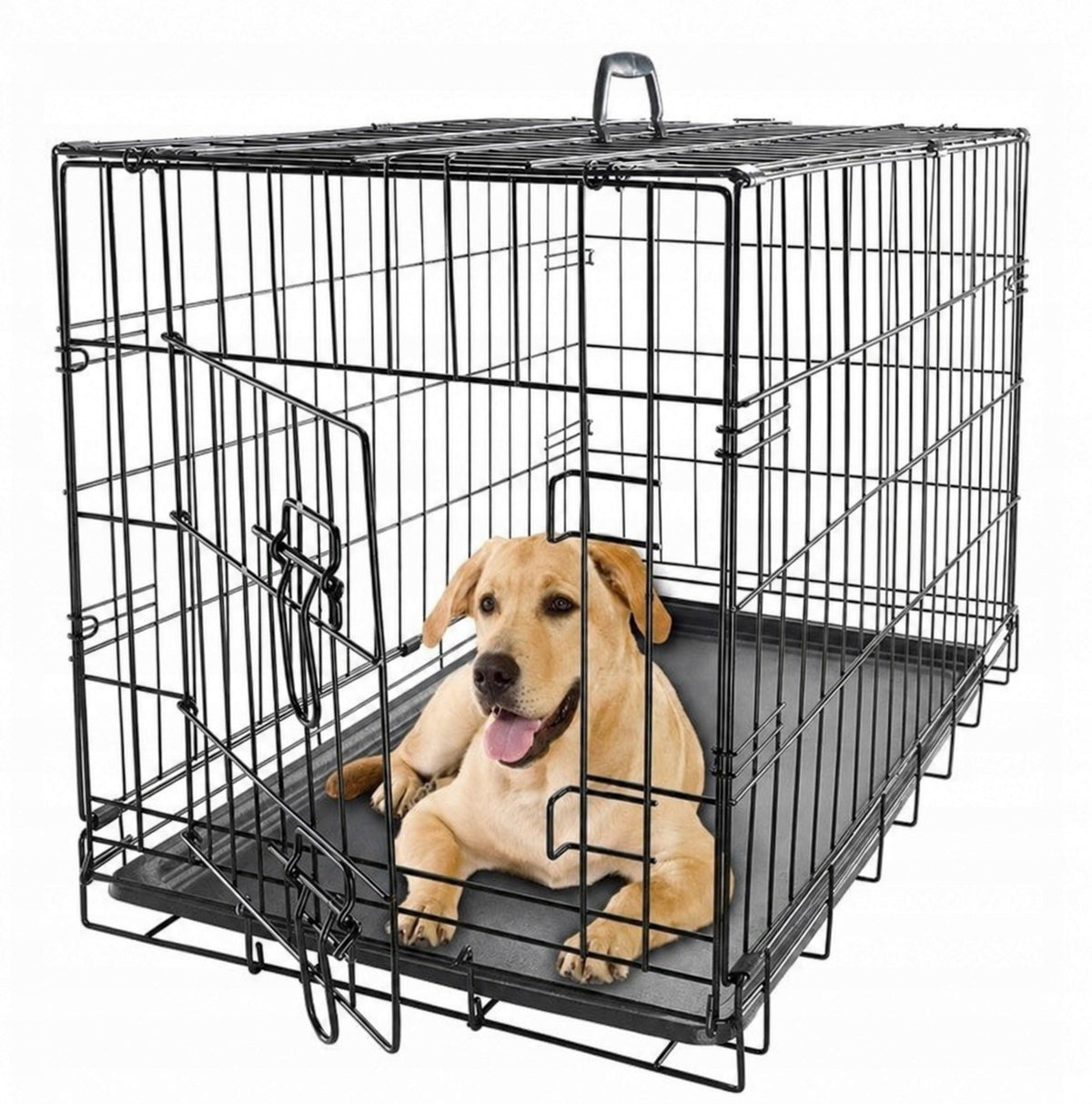 Anytech Klatka transportowa dla psa 50x35x42 cm, metalowa, składana – rozmiar S