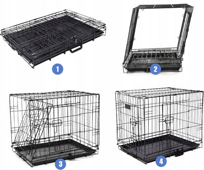 Anytech Klatka transportowa dla psa 50x35x42 cm, metalowa, składana – rozmiar S