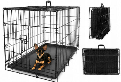 Anytech Klatka transportowa dla psa 50x35x42 cm, metalowa, składana – rozmiar S