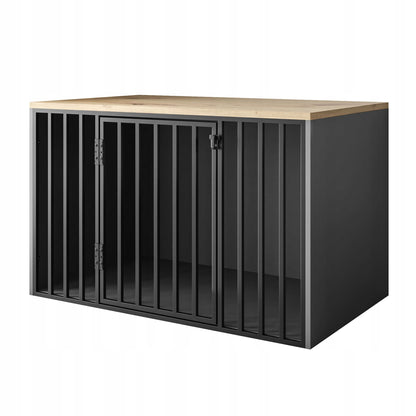 Klatka kennelowa dla psa 135x85x105 cm z podłogą – mebel z płyty i metalu, rasy olbrzymie