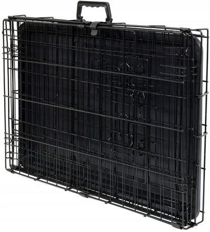Metalowa klatka kennelowa dla psa 63 x 44 x 50,5 cm z kuwetą, składana – rozmiar M/L