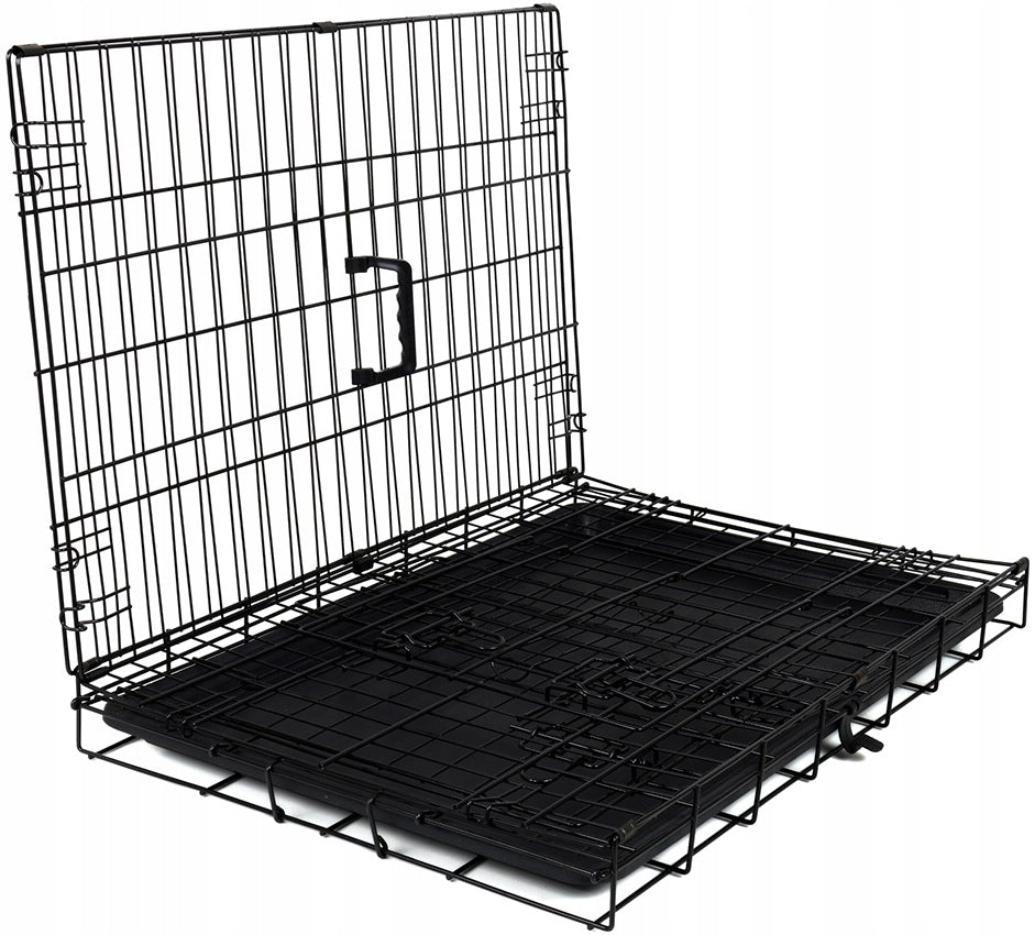 Klatka kennelowa dla psa metalowa 77,5 x 48,5 x 55,5 cm, składana z tacą – rozmiar L