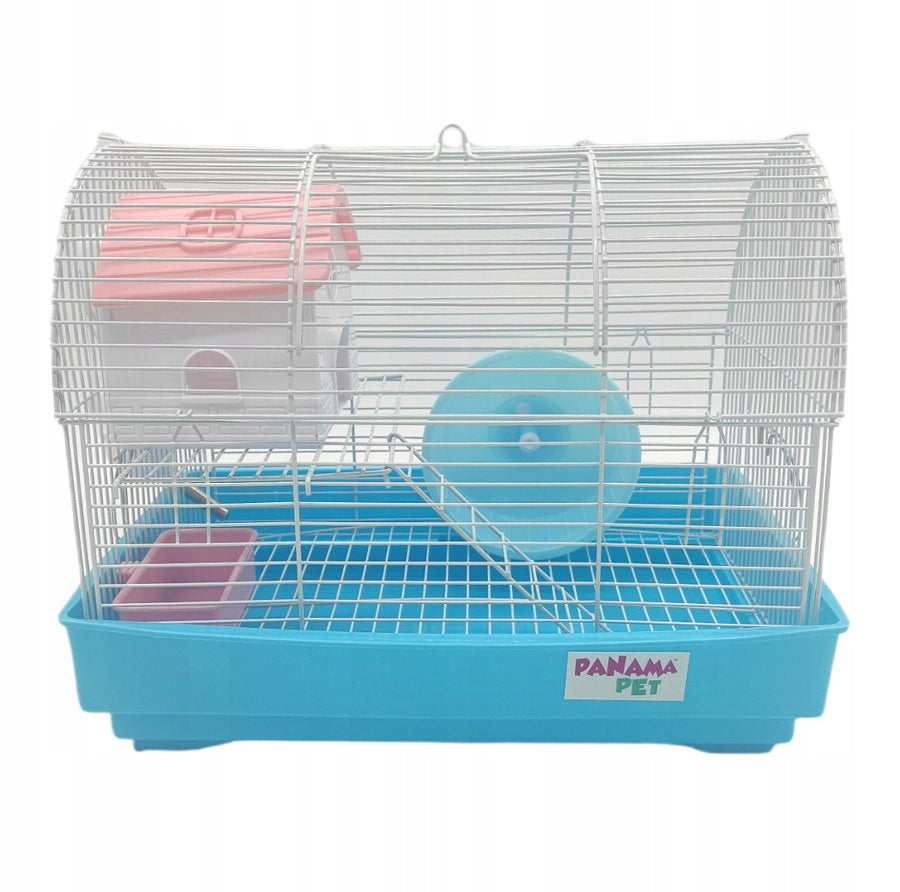 Klatka dla chomika i myszy z kuwetą 26 x 23 x 23 cm – kołowrotek, domek, poidełko