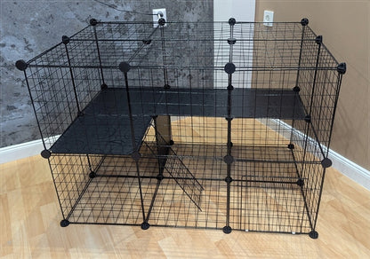 Nobo Kids Modułowa klatka kojec dla królika i gryzoni 110 x 72 x 73 cm, metalowa – czarna