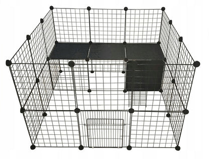 Nobo Kids Modułowa klatka kojec dla królika i gryzoni 110 x 72 x 73 cm, metalowa – czarna