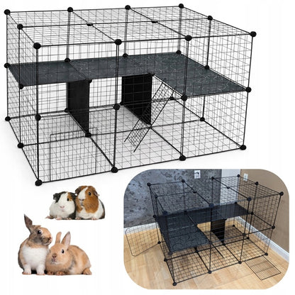 Nobo Kids Modułowa klatka kojec dla królika i gryzoni 110 x 72 x 73 cm, metalowa – czarna